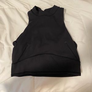 Black Lululemon high neck tank. Size 8.